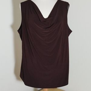 Susan Lawrence brown draped dressy tank.